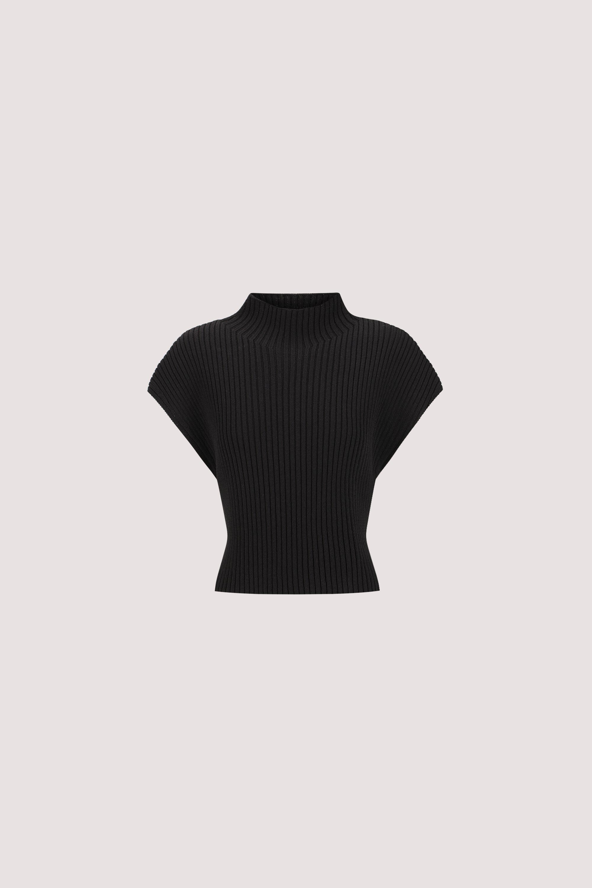 DELLA BLACK KNIT TOP