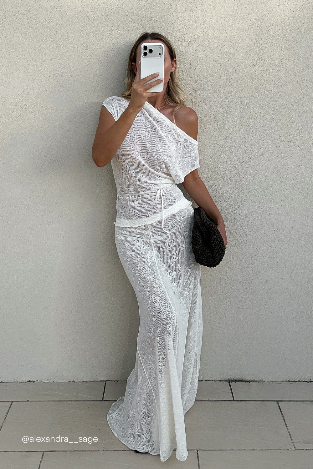 DELIA OFF WHITE LACE OFF SHOULDER TOP