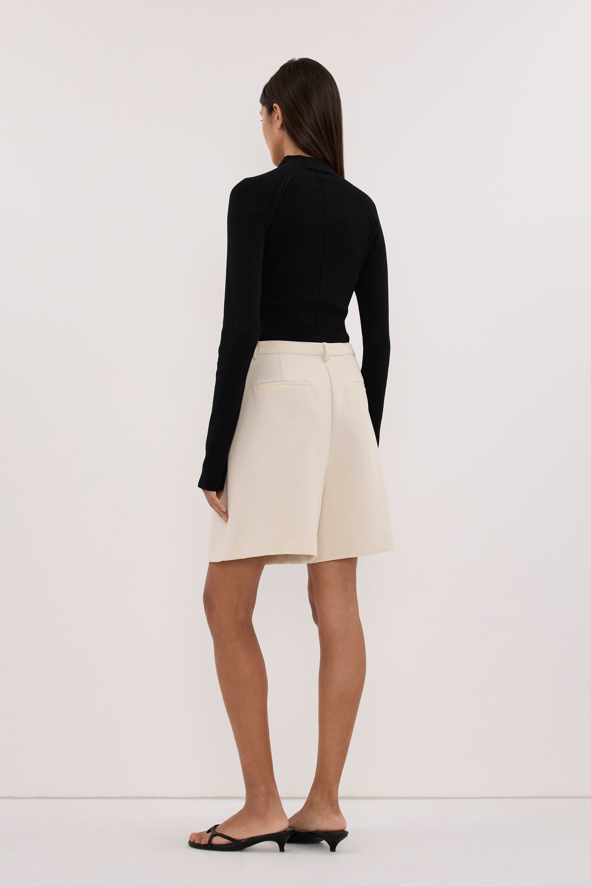 ANGEL BLACK RAGLAN FUNNEL NECK TOP