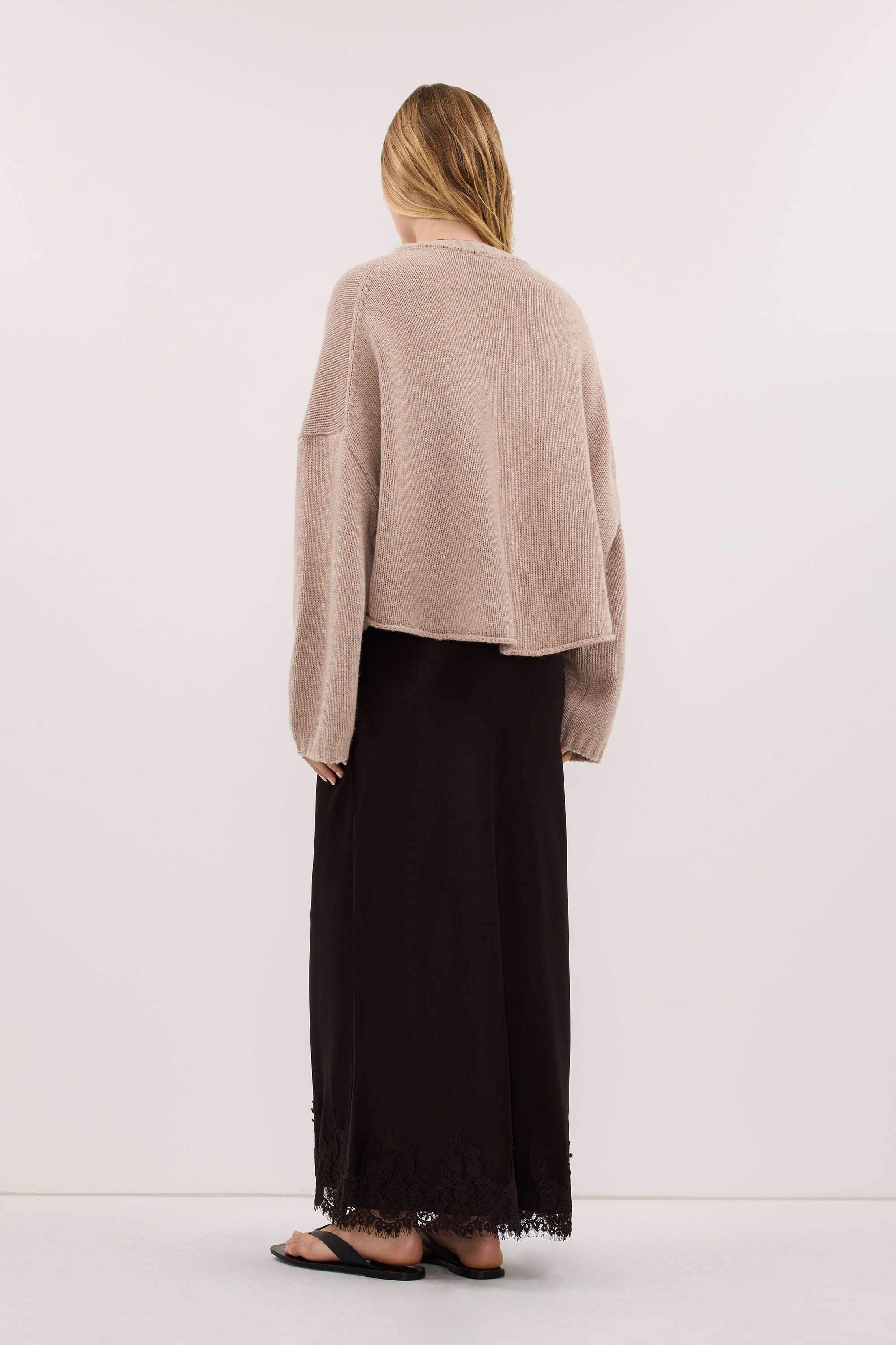ADELINE OAT MARLE CASHMERE BLEND KNIT JUMPER