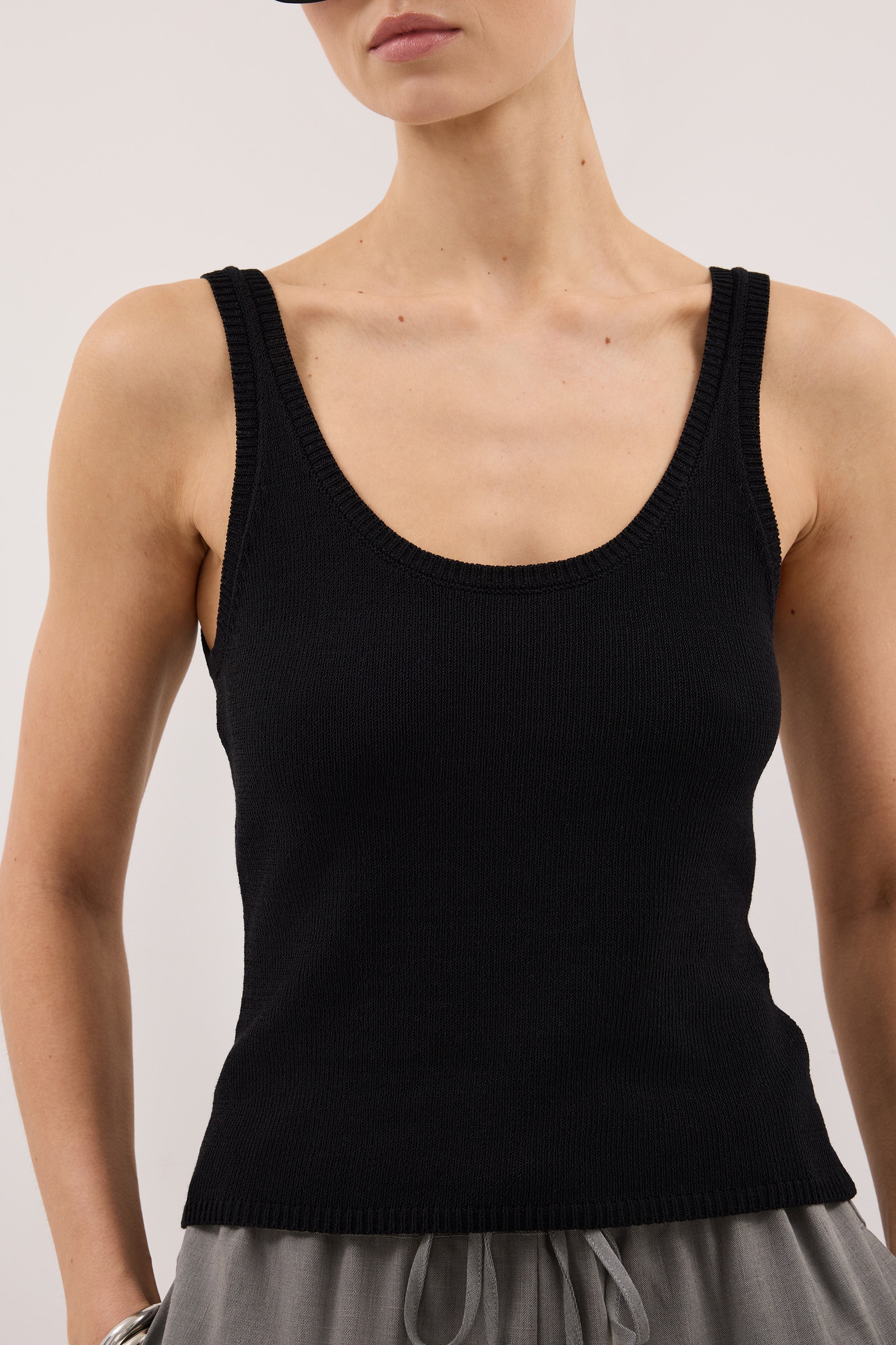 BRIGETTE BLACK KNIT TANK