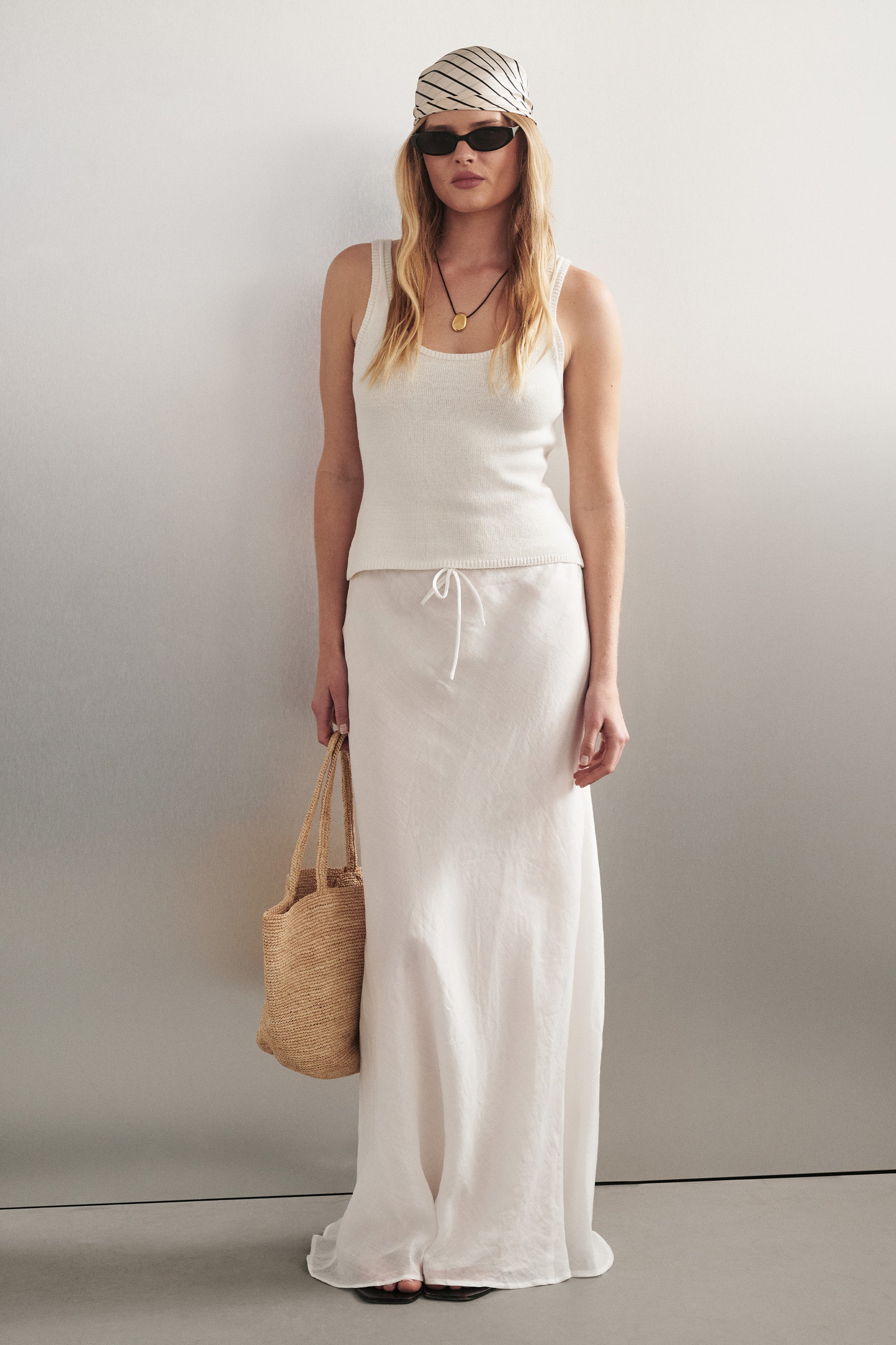 BRIGETTE OFF WHITE KNIT TANK