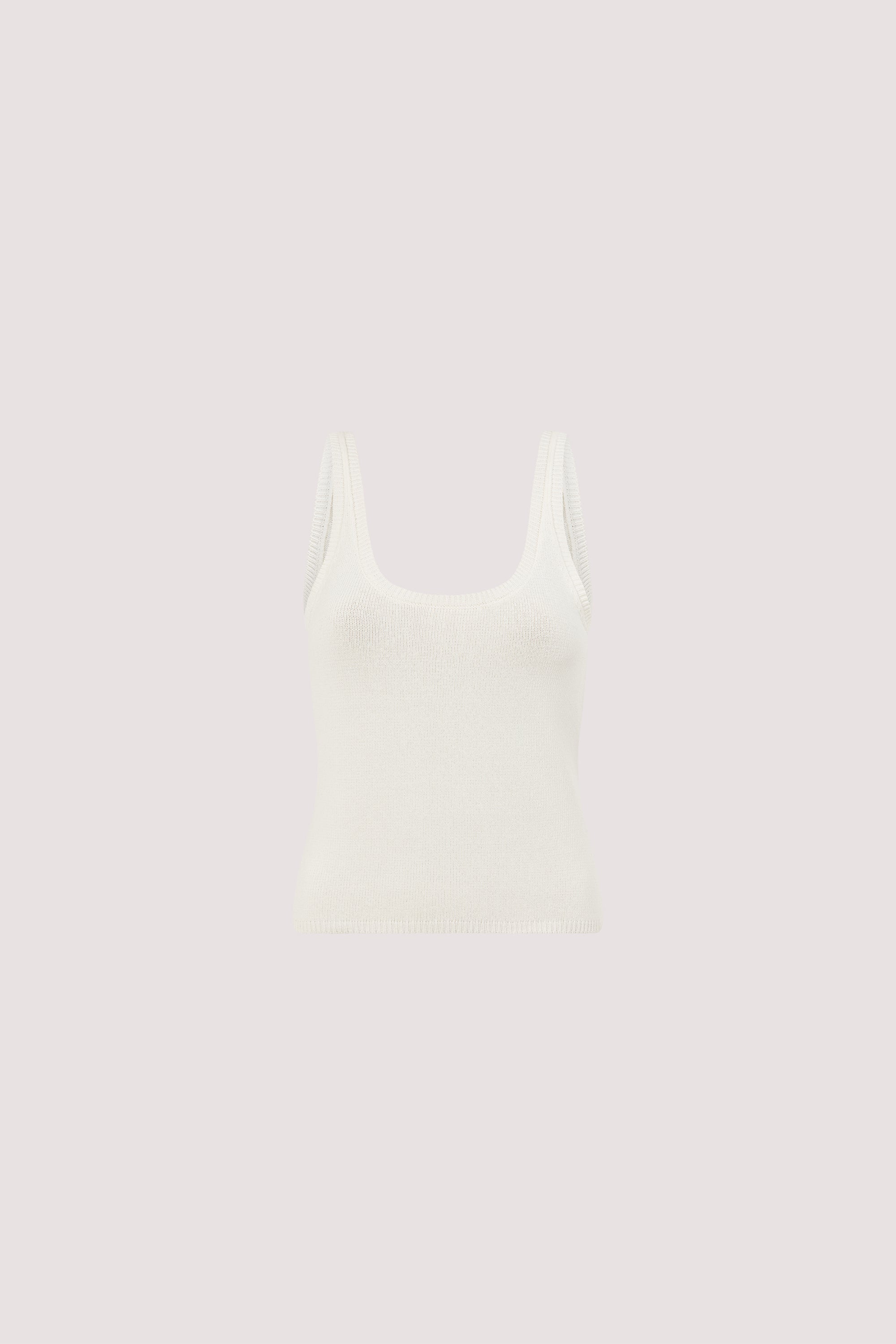 BRIGETTE OFF WHITE KNIT TANK