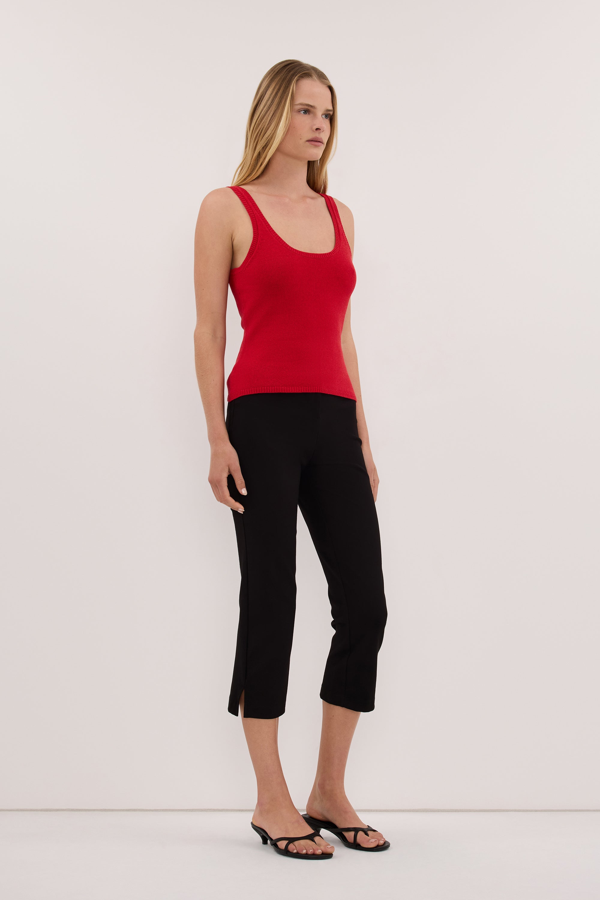 BRIGETTE RED KNIT TANK
