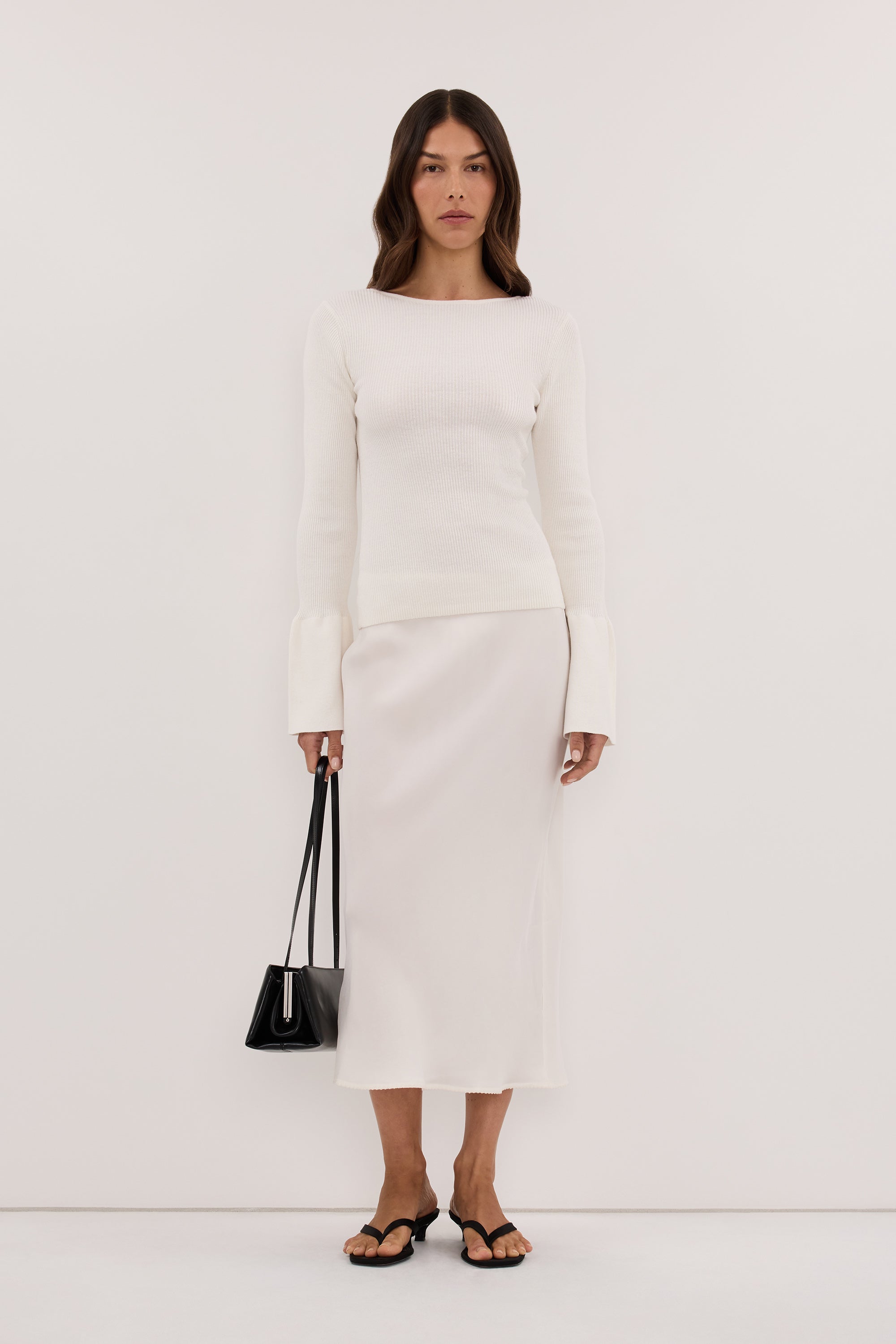 VARA OFF WHITE LONG SLEEVE KNIT TOP