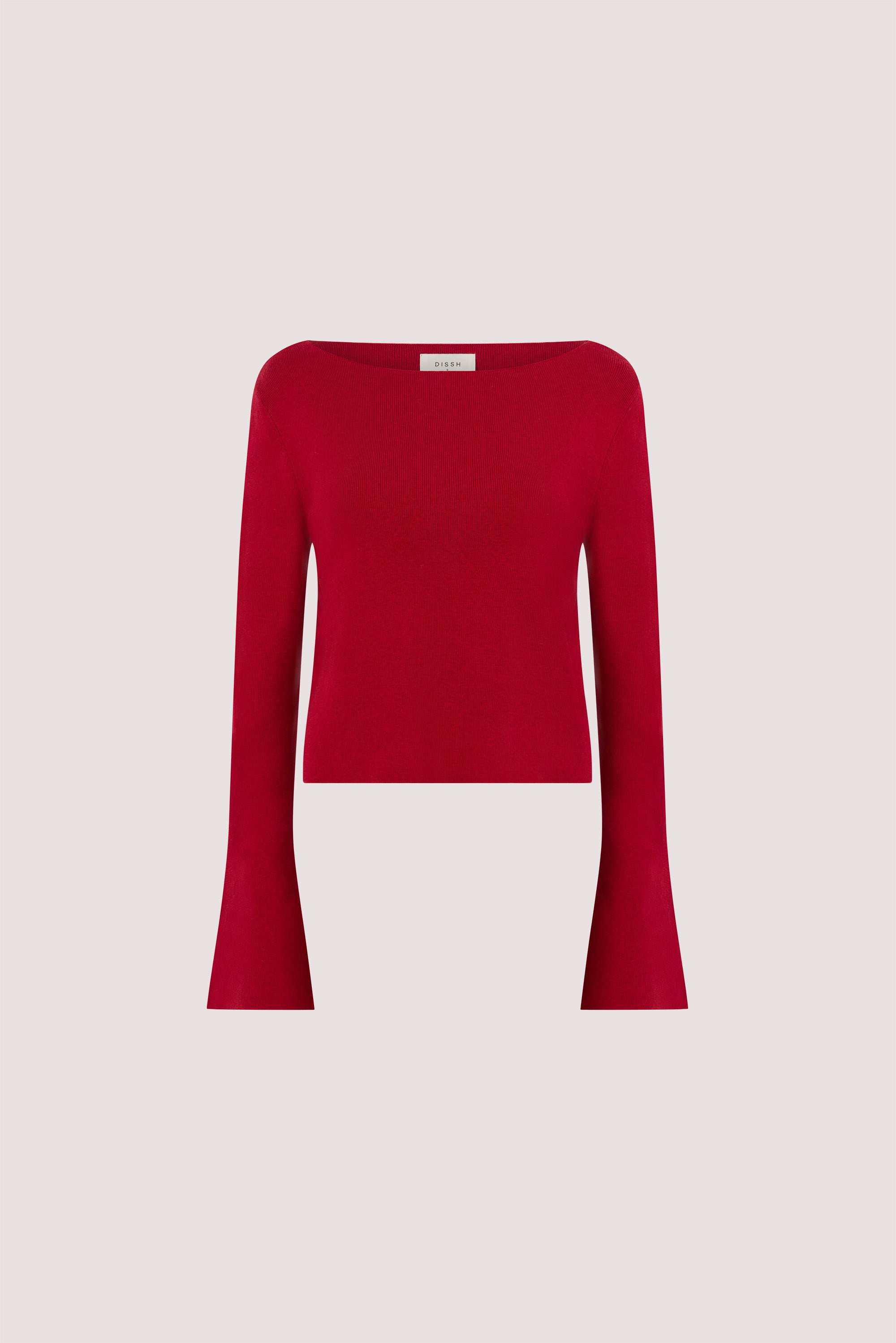 ILLARIA BURNT RED WIDE SLEEVE KNIT TOP