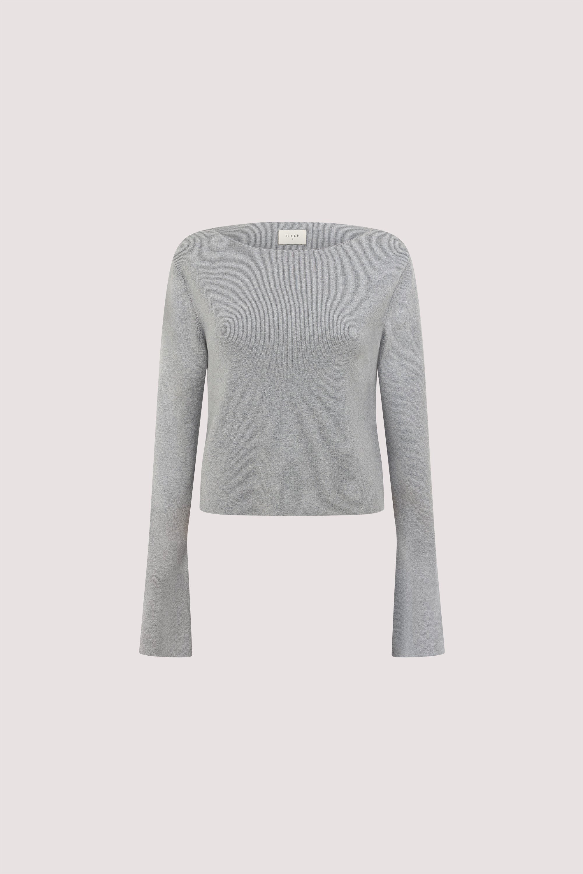 ILLARIA GREY WIDE SLEEVE KNIT TOP