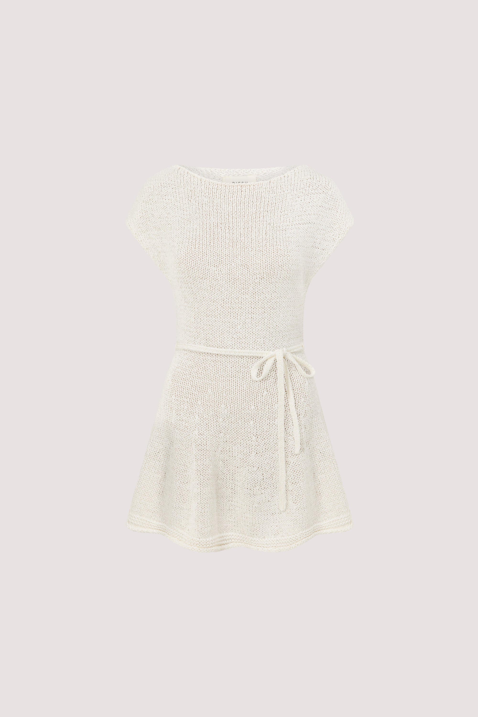 MIREYA OFF WHITE KNIT PEPLUM TOP