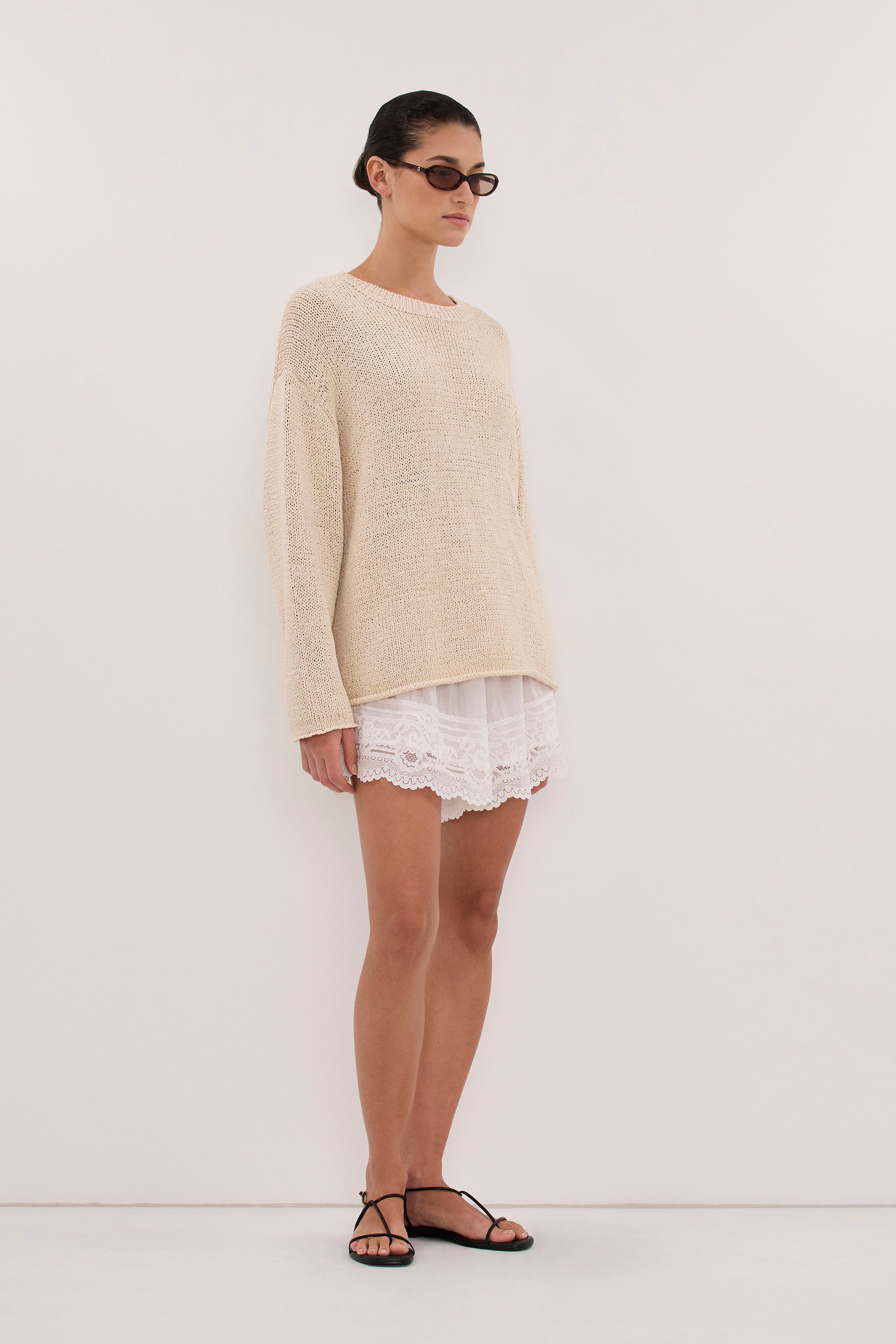 MIREYA NATURAL TEXTURED KNIT JUMPER