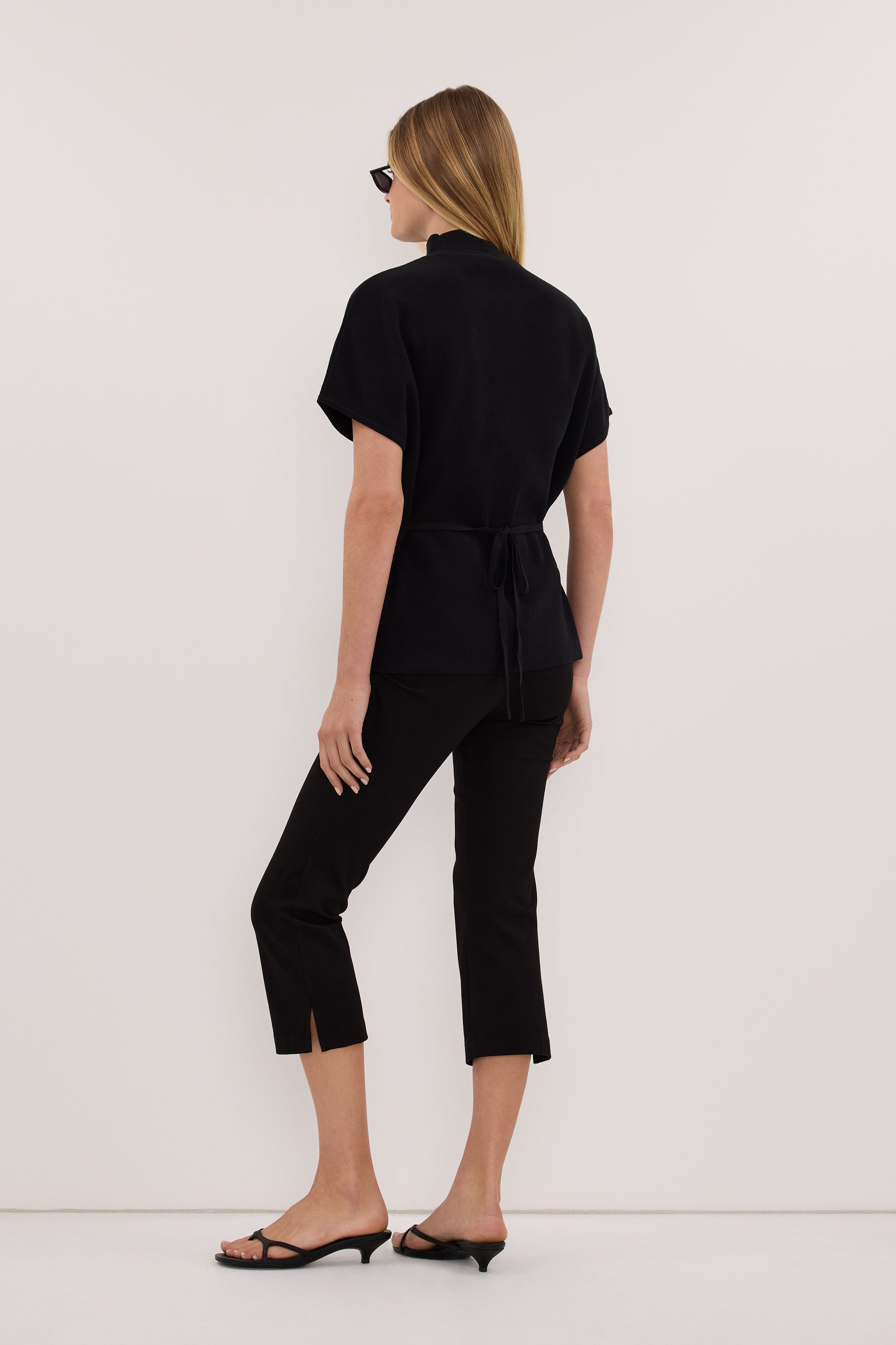 DIANA BLACK FUNNEL NECK TOP