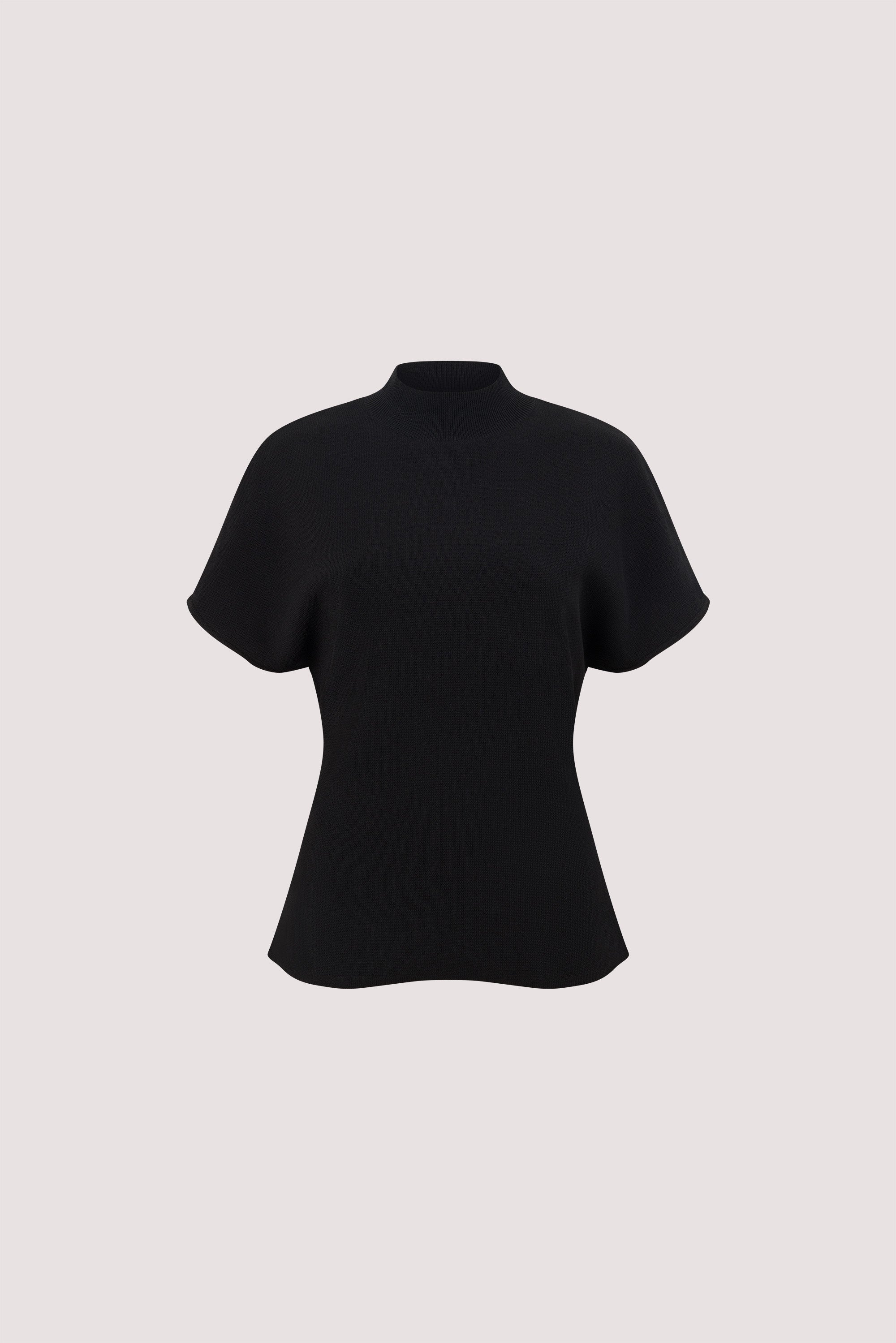 DIANA BLACK FUNNEL NECK TOP