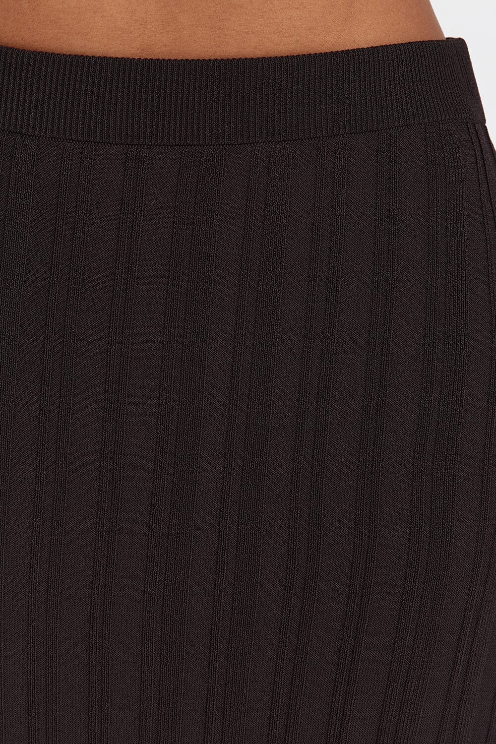 SYLVIA BITTER CHOC KNIT MIDI SKIRT Clothing DISSH Boutiques 