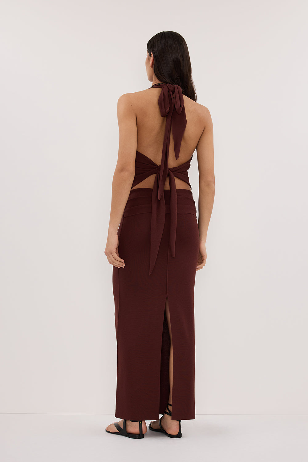 SOL CINNAMON KNIT MIDI SKIRT Clothing DISSH Boutiques 