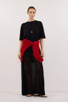 DELIA BLACK LACE MAXI SKIRT