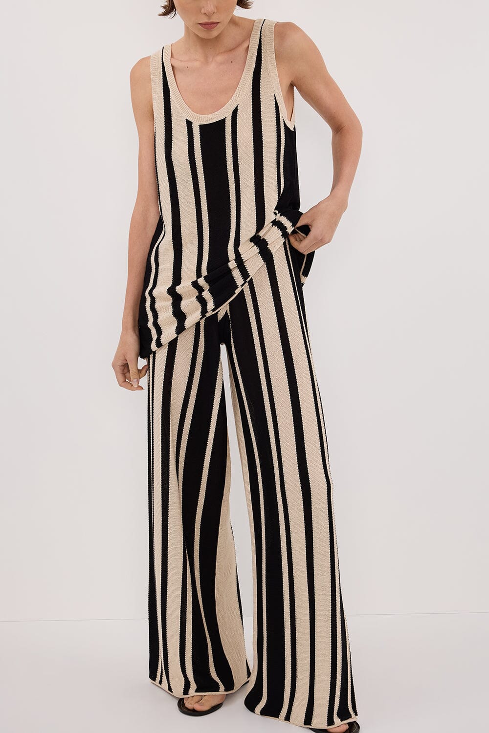 DELPHI STRIPE WIDE LEG KNIT PANT Clothing DISSH Boutiques 