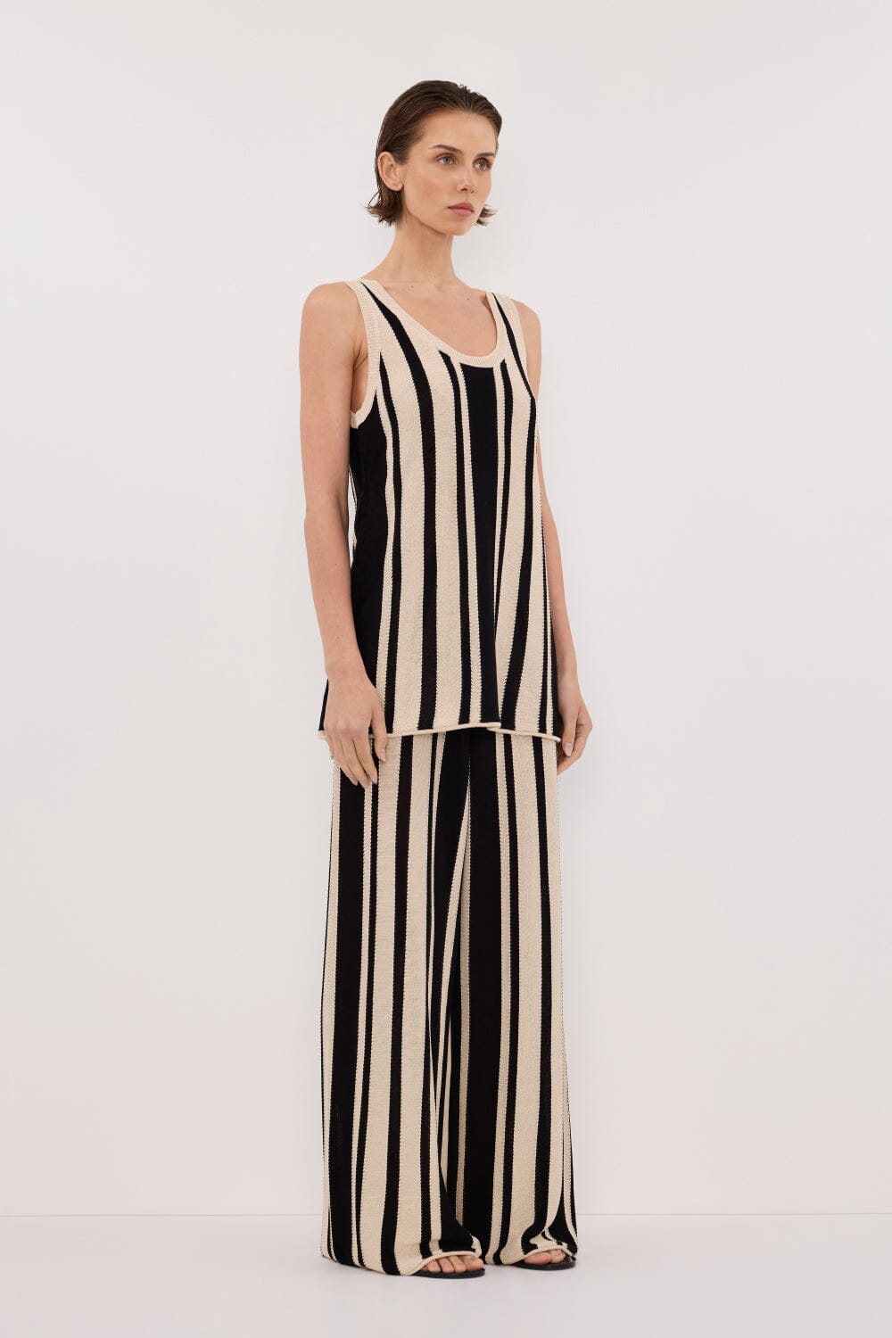 DELPHI STRIPE WIDE LEG KNIT PANT Clothing DISSH Boutiques 
