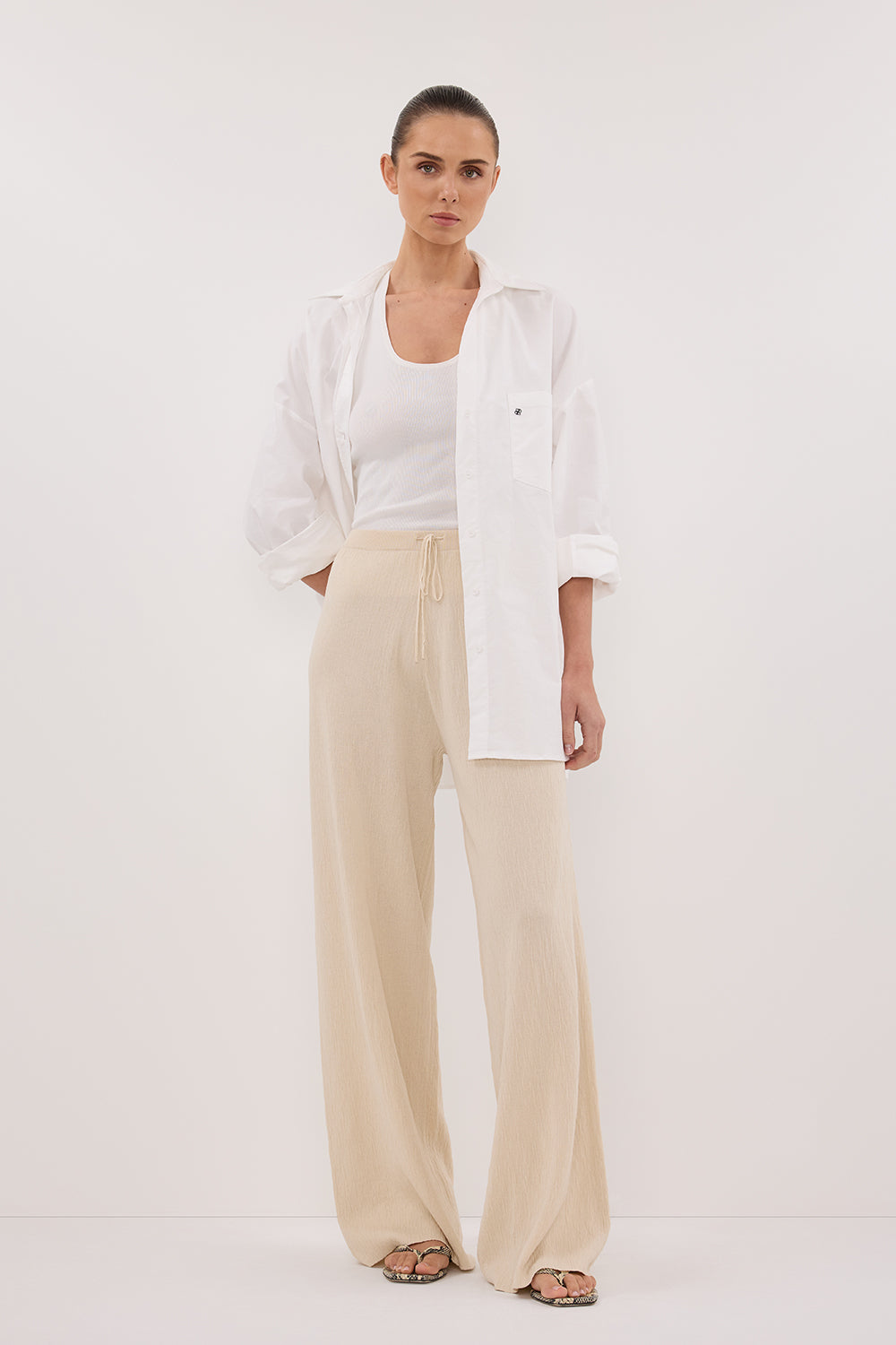 ALIAS NATURAL TEXTURED KNIT PANT Clothing DISSH Boutiques XS NATURAL 