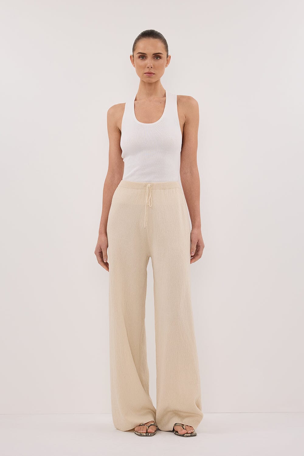 ALIAS NATURAL TEXTURED KNIT PANT Clothing DISSH Boutiques 