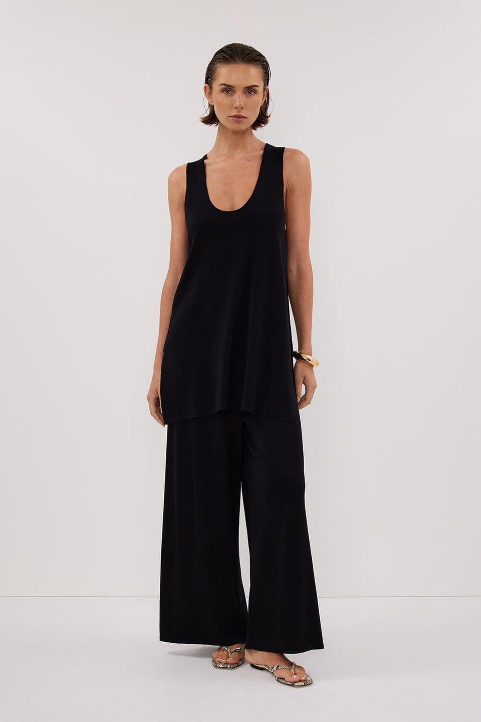 RAY BLACK WIDE LEG KNIT PANT Clothing DISSH Boutiques XS BLACK 