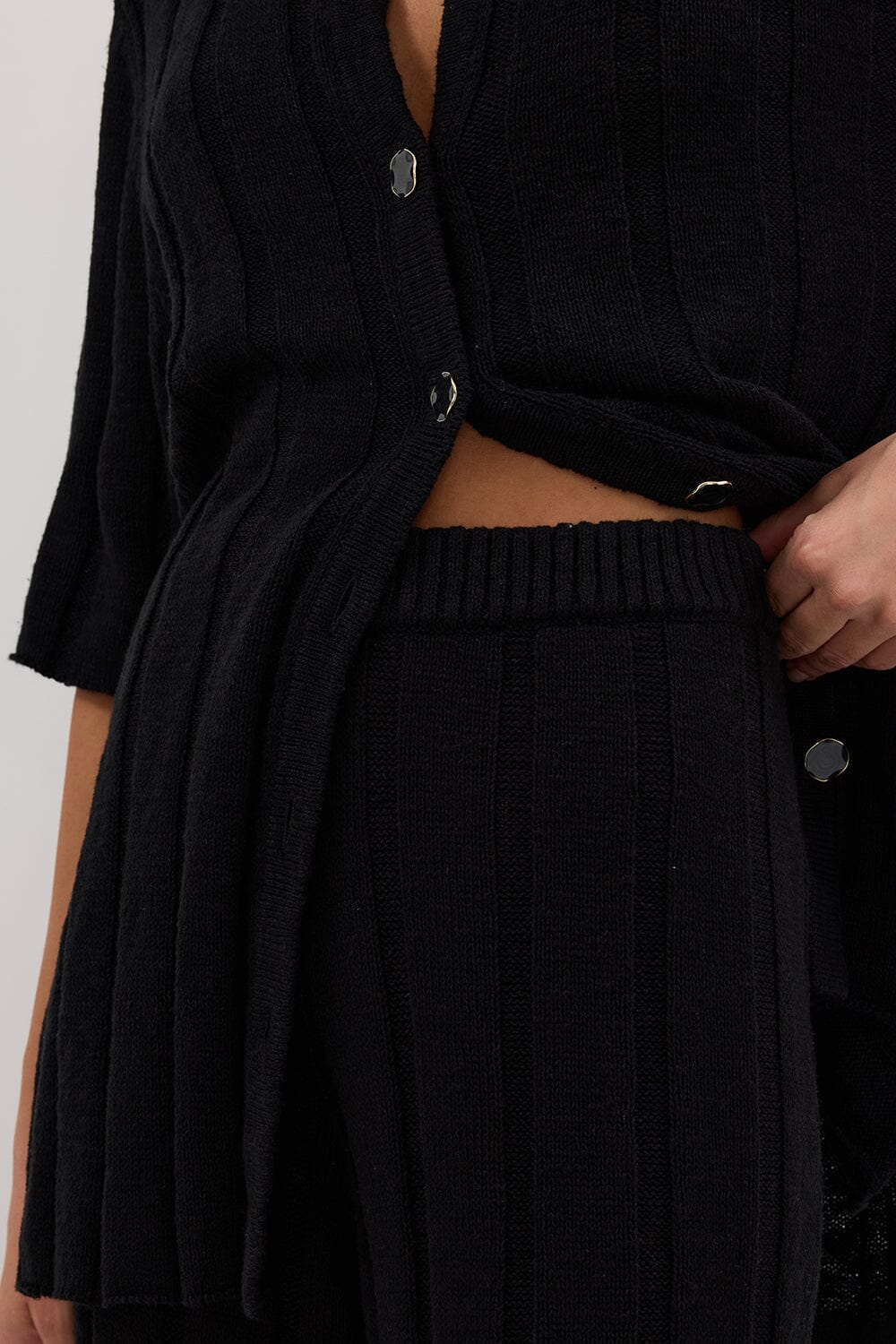JAZZ BLACK WIDE LEG KNIT PANT? Clothing DISSH Boutiques 