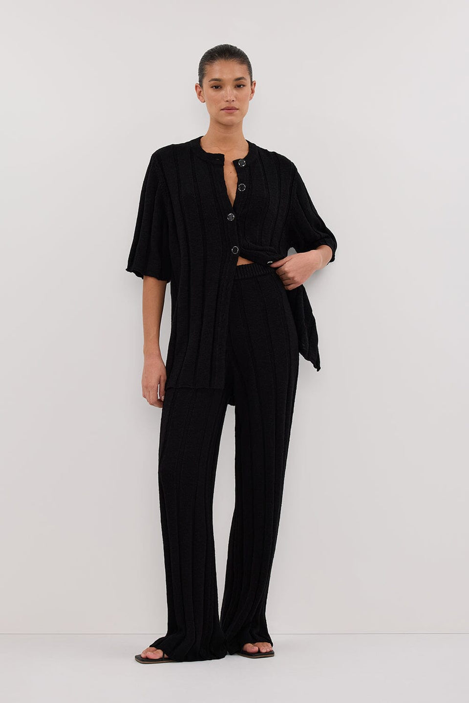 JAZZ BLACK WIDE LEG KNIT PANT? Clothing DISSH Boutiques 