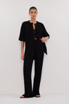 JAZZ BLACK WIDE LEG KNIT PANT