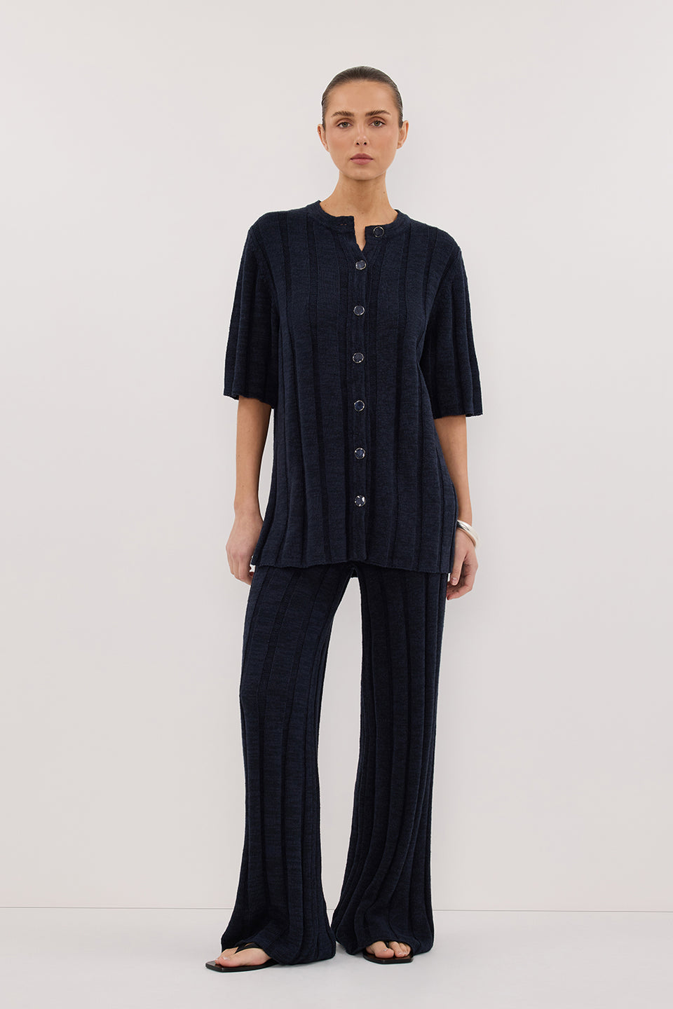 JAZZ INDIGO WIDE LEG KNIT PANT Clothing DISSH Boutiques 
