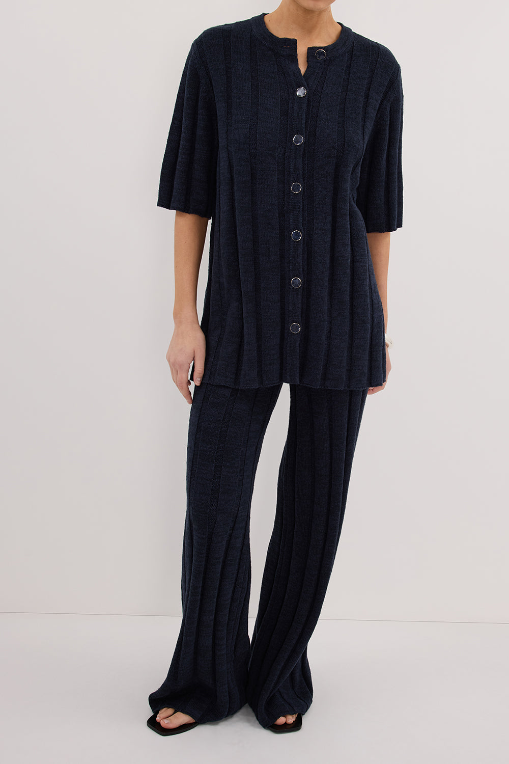 JAZZ INDIGO WIDE LEG KNIT PANT Clothing DISSH Boutiques 
