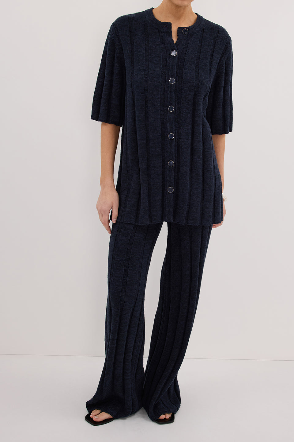 JAZZ INDIGO WIDE LEG KNIT PANT Clothing DISSH Boutiques 