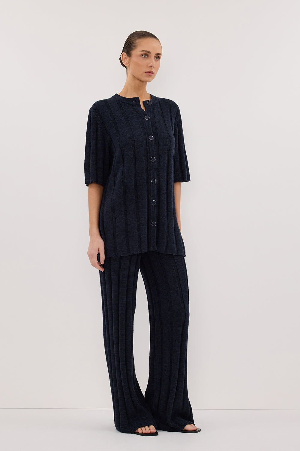 JAZZ INDIGO WIDE LEG KNIT PANT Clothing DISSH Boutiques 