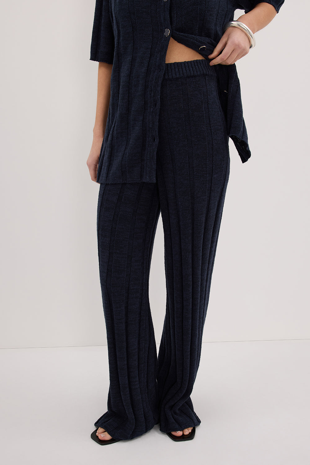 JAZZ INDIGO WIDE LEG KNIT PANT Clothing DISSH Boutiques 