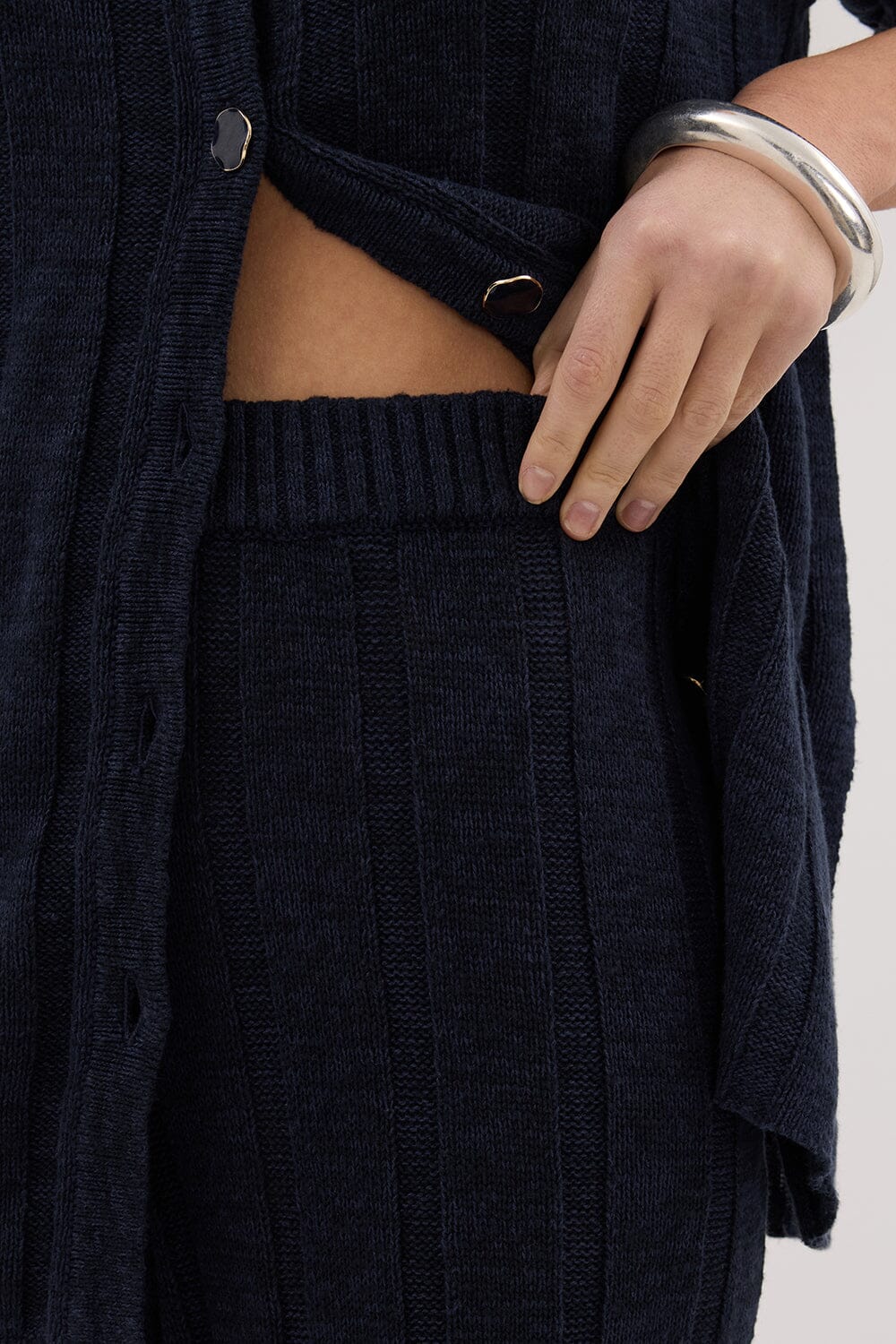 JAZZ INDIGO WIDE LEG KNIT PANT Clothing DISSH Boutiques 