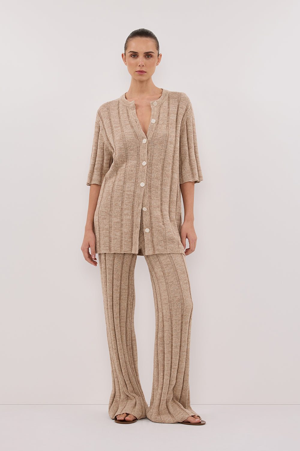 JAZZ NATURAL WIDE LEG KNIT PANT Clothing DISSH Boutiques 