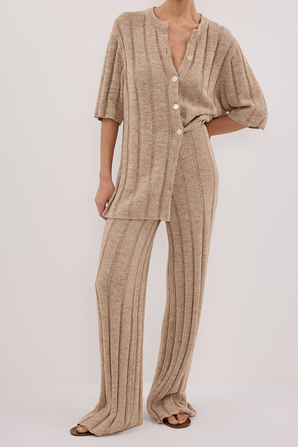 JAZZ NATURAL WIDE LEG KNIT PANT Clothing DISSH Boutiques 