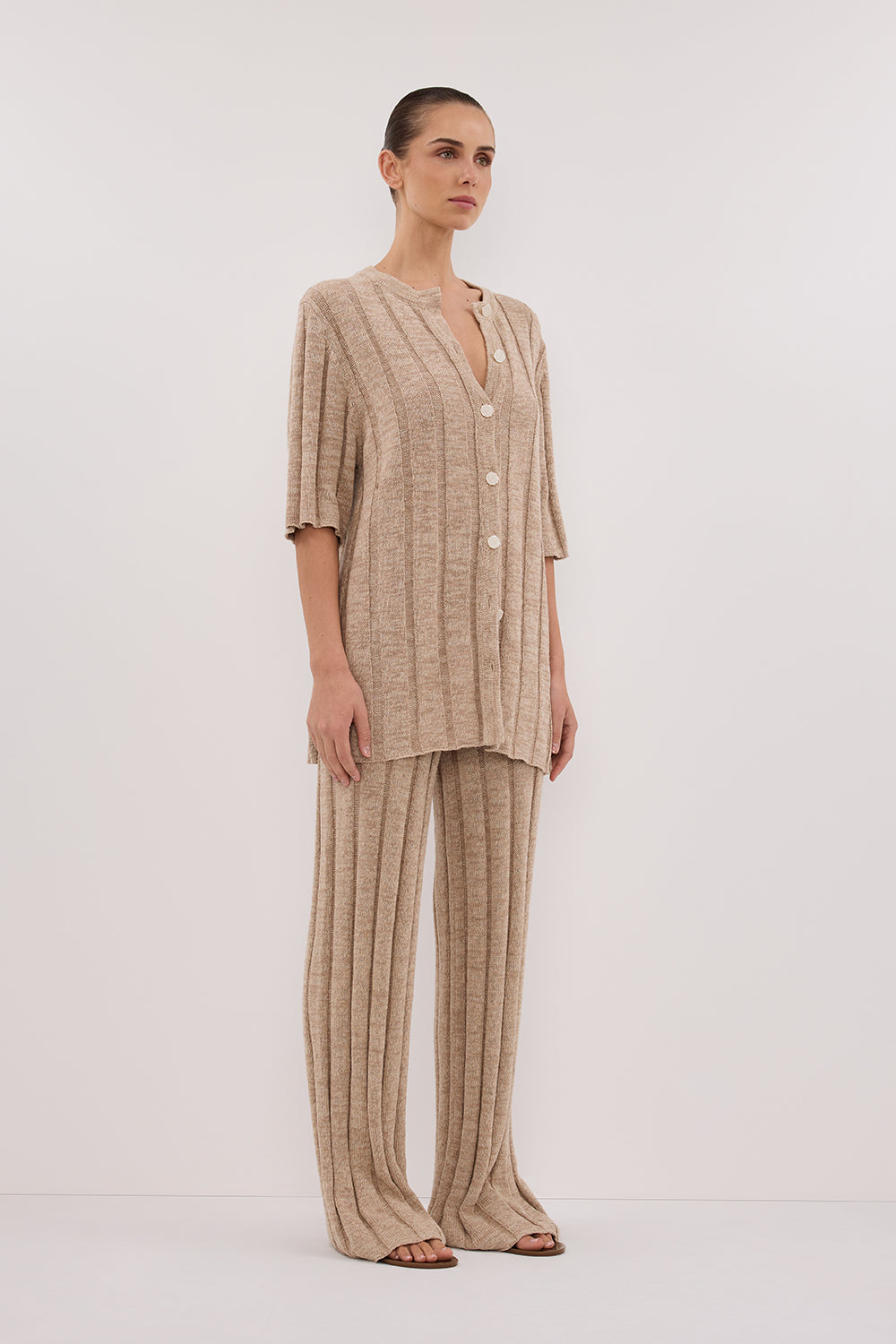 JAZZ NATURAL WIDE LEG KNIT PANT Clothing DISSH Boutiques 