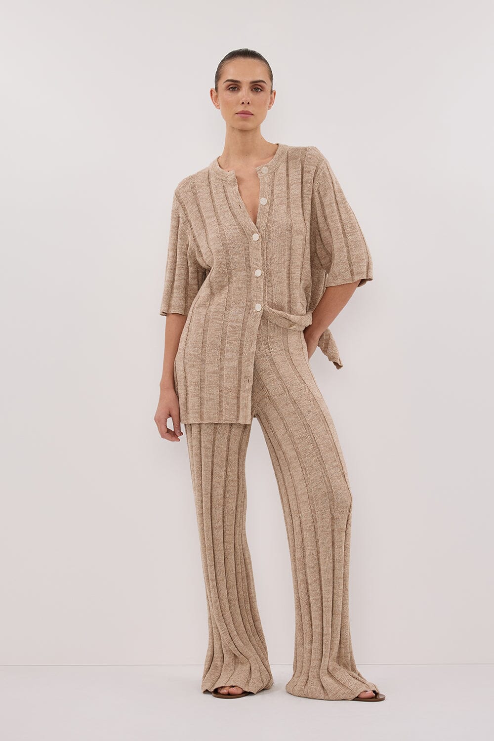 JAZZ NATURAL WIDE LEG KNIT PANT Clothing DISSH Boutiques 