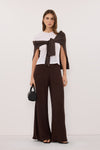 MAX CHOC WIDE LEG KNIT PANT