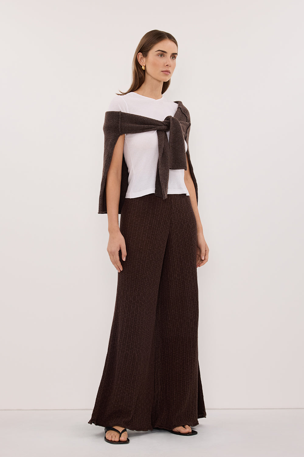 MAX CHOC WIDE LEG KNIT PANT