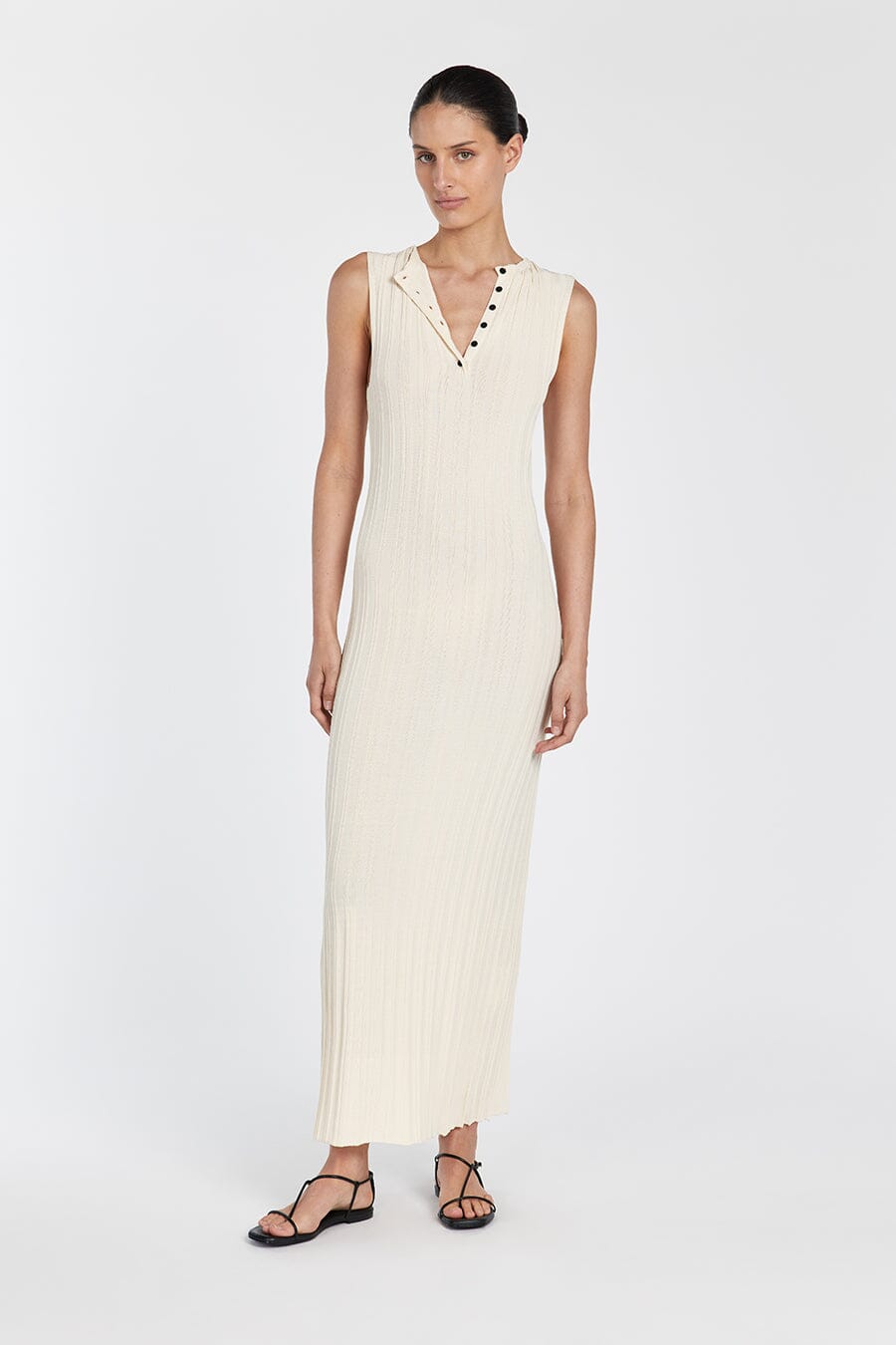 SYLVIA CREAM SLEEVELESS MAXI DRESS Clothing DISSH Boutiques XL CREAM 