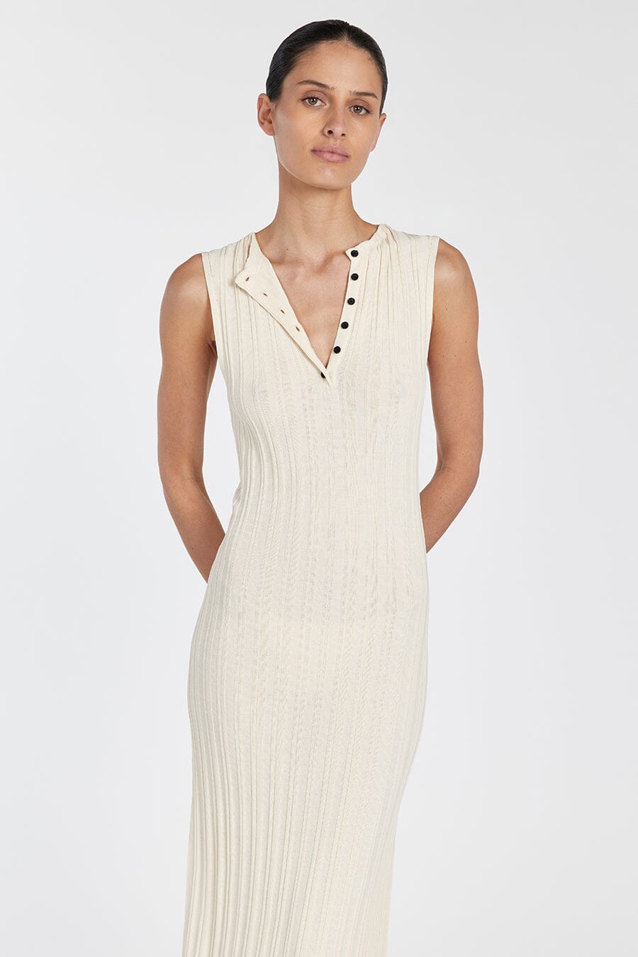 SYLVIA CREAM SLEEVELESS MAXI DRESS Clothing DISSH Boutiques 