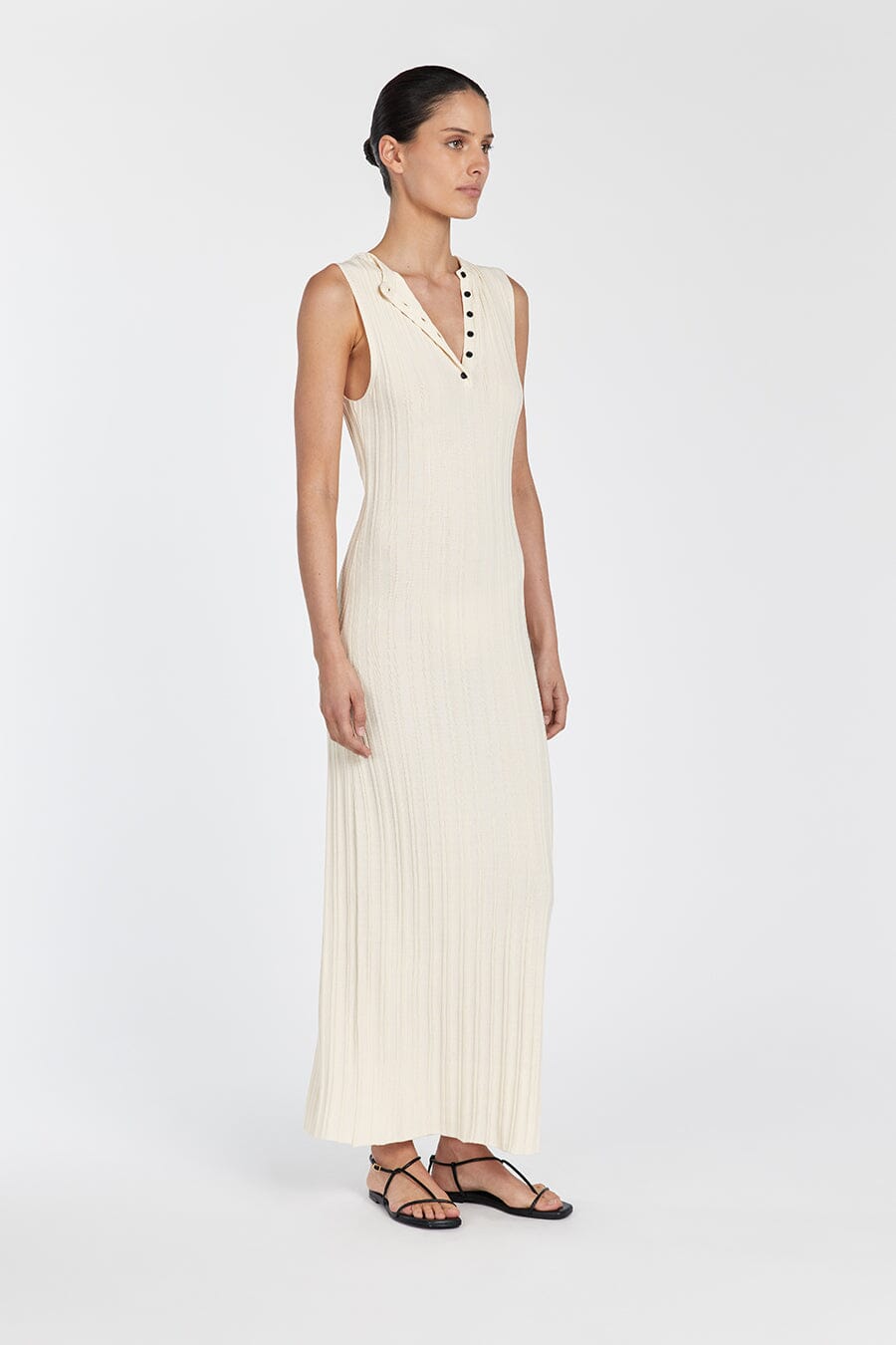 SYLVIA CREAM SLEEVELESS MAXI DRESS Clothing DISSH Boutiques 