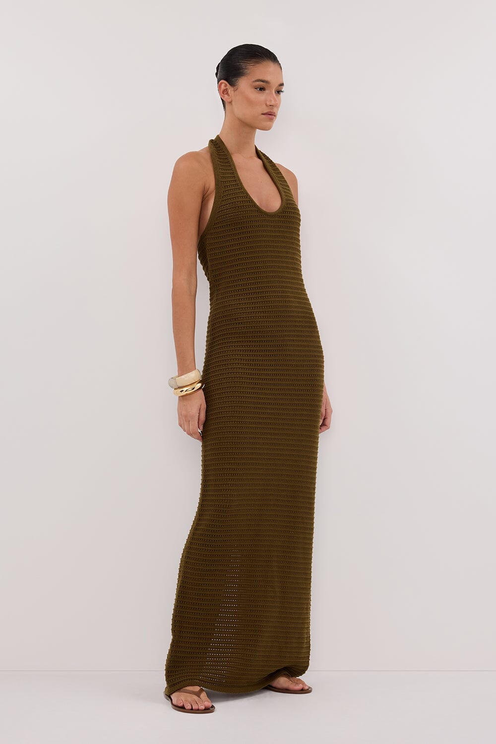 GINA OLIVE HALTER CROCHET DRESS Clothing DISSH Boutiques 