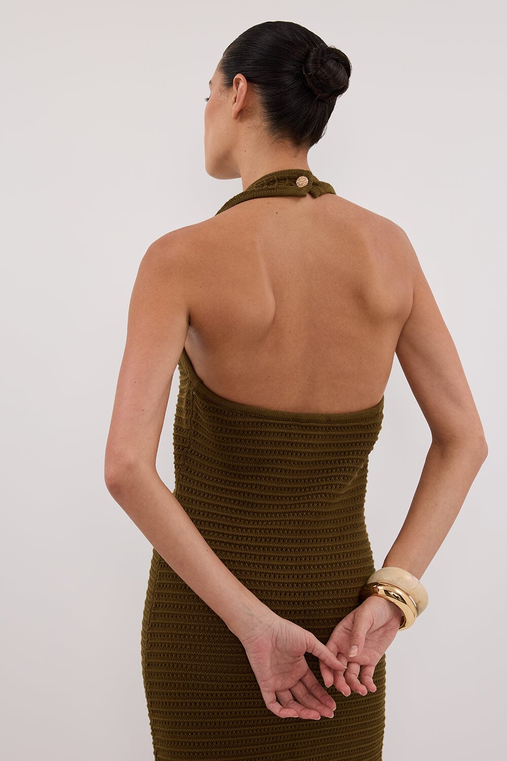 GINA OLIVE HALTER CROCHET DRESS Clothing DISSH Boutiques 