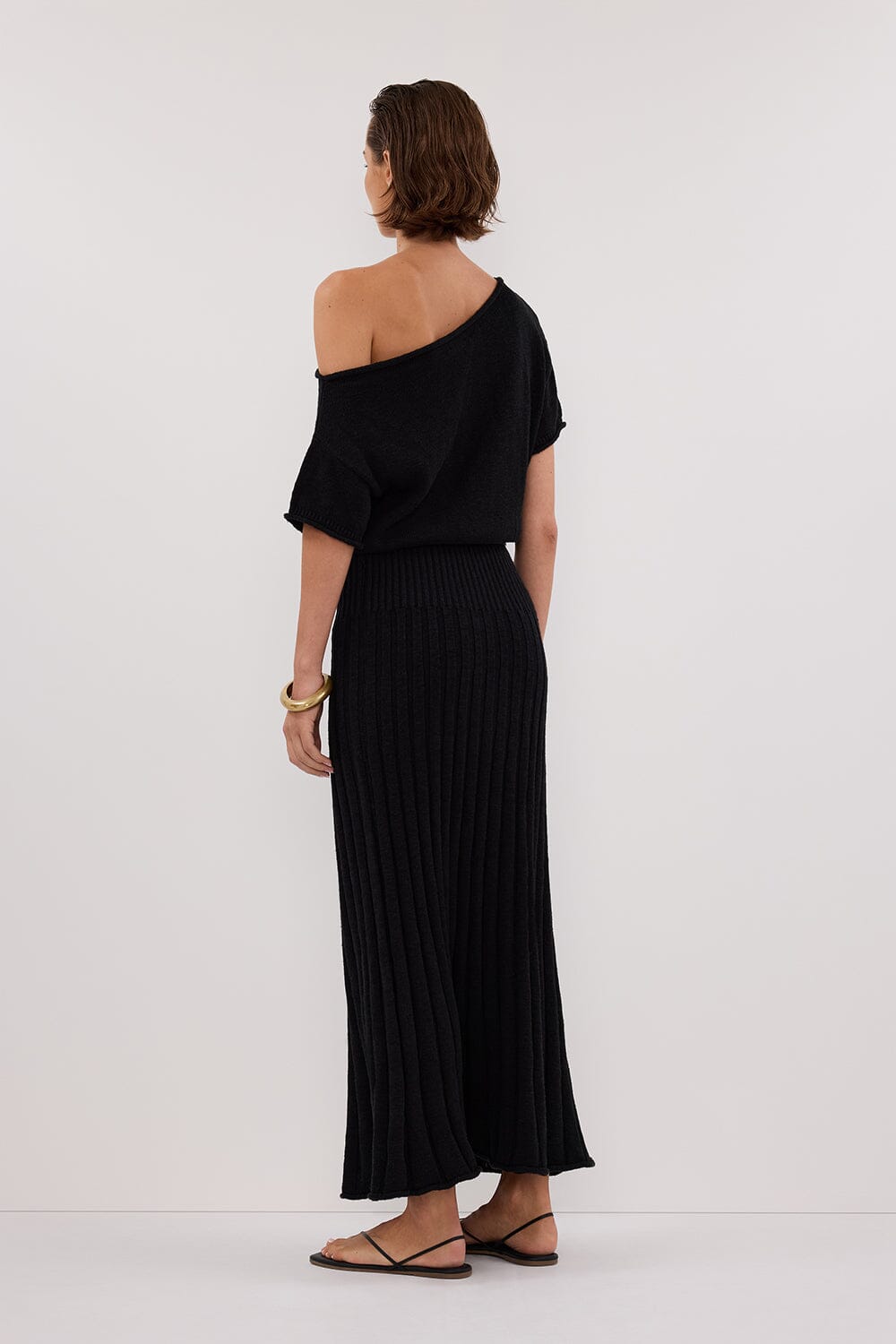 RICK BLACK ASYM MIDI DRESS Clothing DISSH Boutiques 