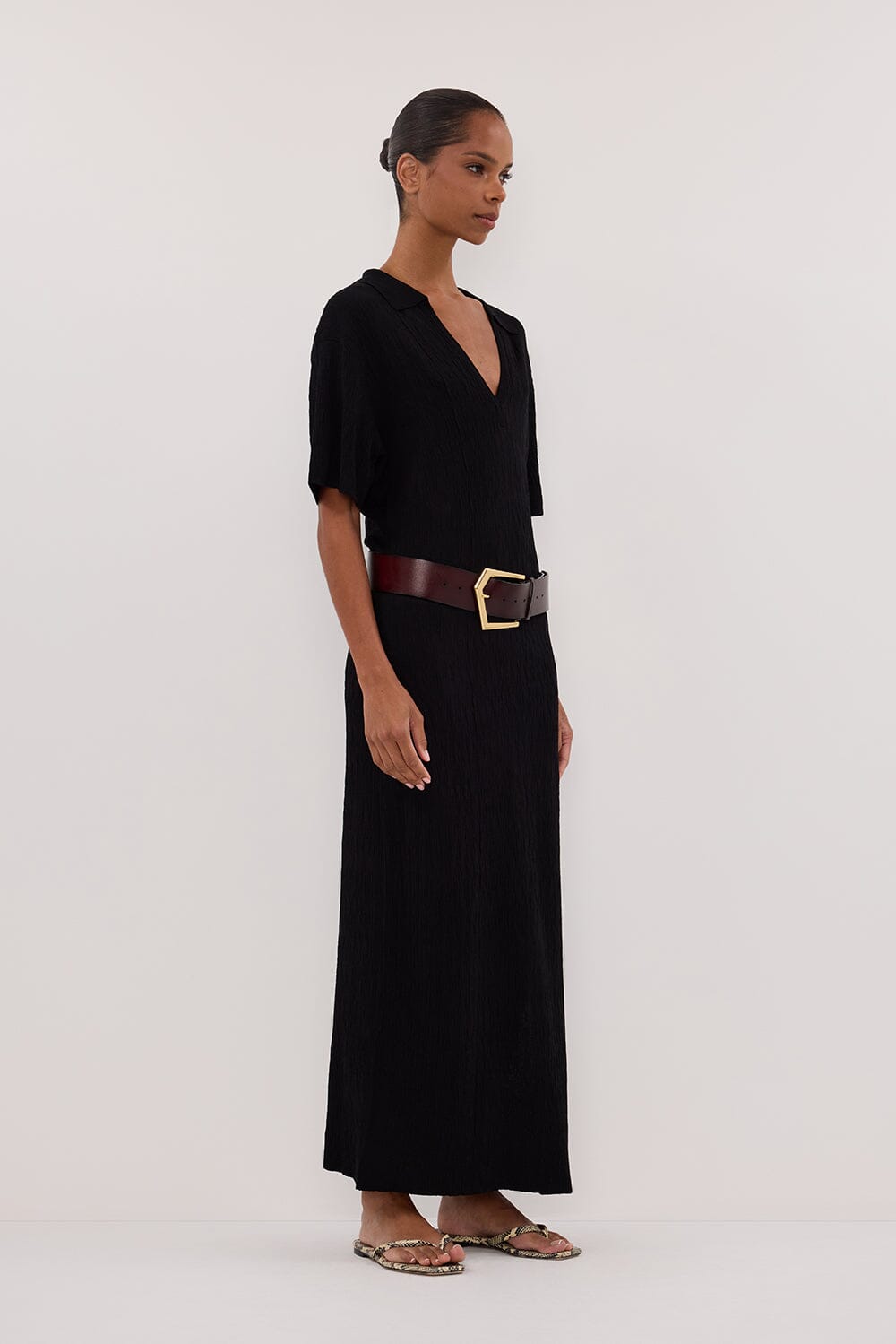 ALIAS BLACK POLO KNIT MIDI DRESS Clothing DISSH Boutiques 