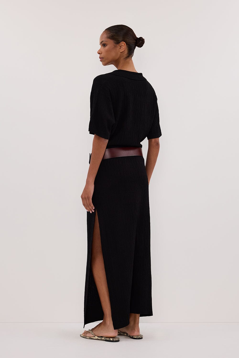 ALIAS BLACK POLO KNIT MIDI DRESS Clothing DISSH Boutiques 