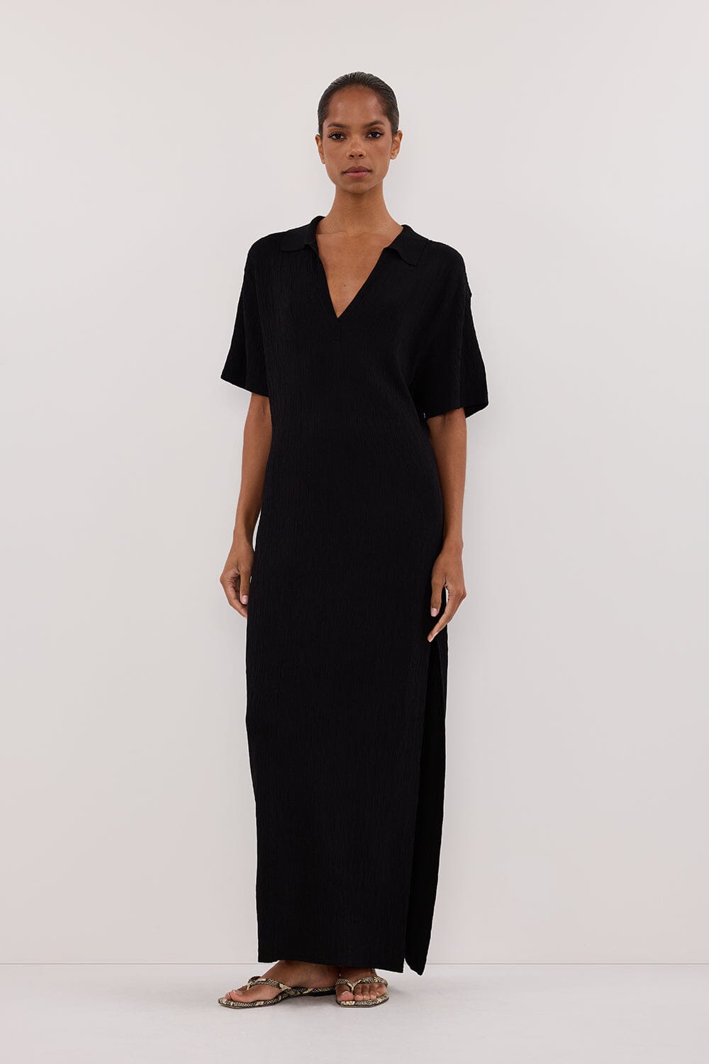 ALIAS BLACK POLO KNIT MIDI DRESS Clothing DISSH Boutiques 