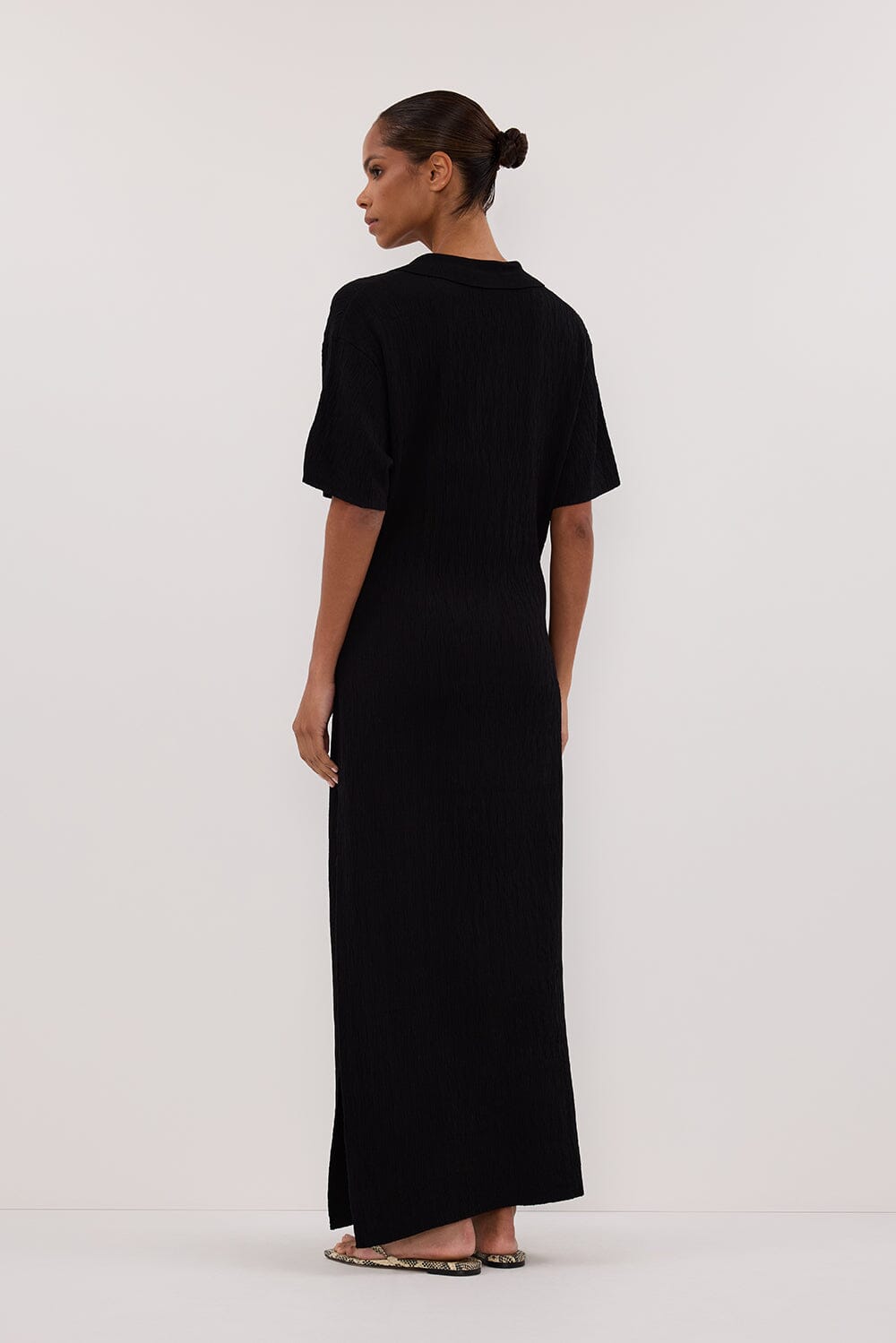 ALIAS BLACK POLO KNIT MIDI DRESS Clothing DISSH Boutiques 