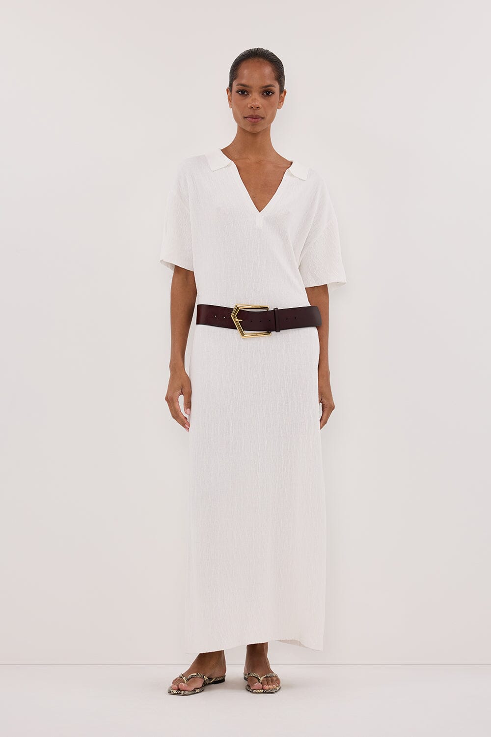 ALIAS WHITE POLO KNIT MIDI DRESS Clothing DISSH Boutiques 