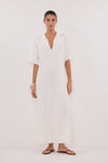 ALIAS WHITE POLO KNIT MIDI DRESS